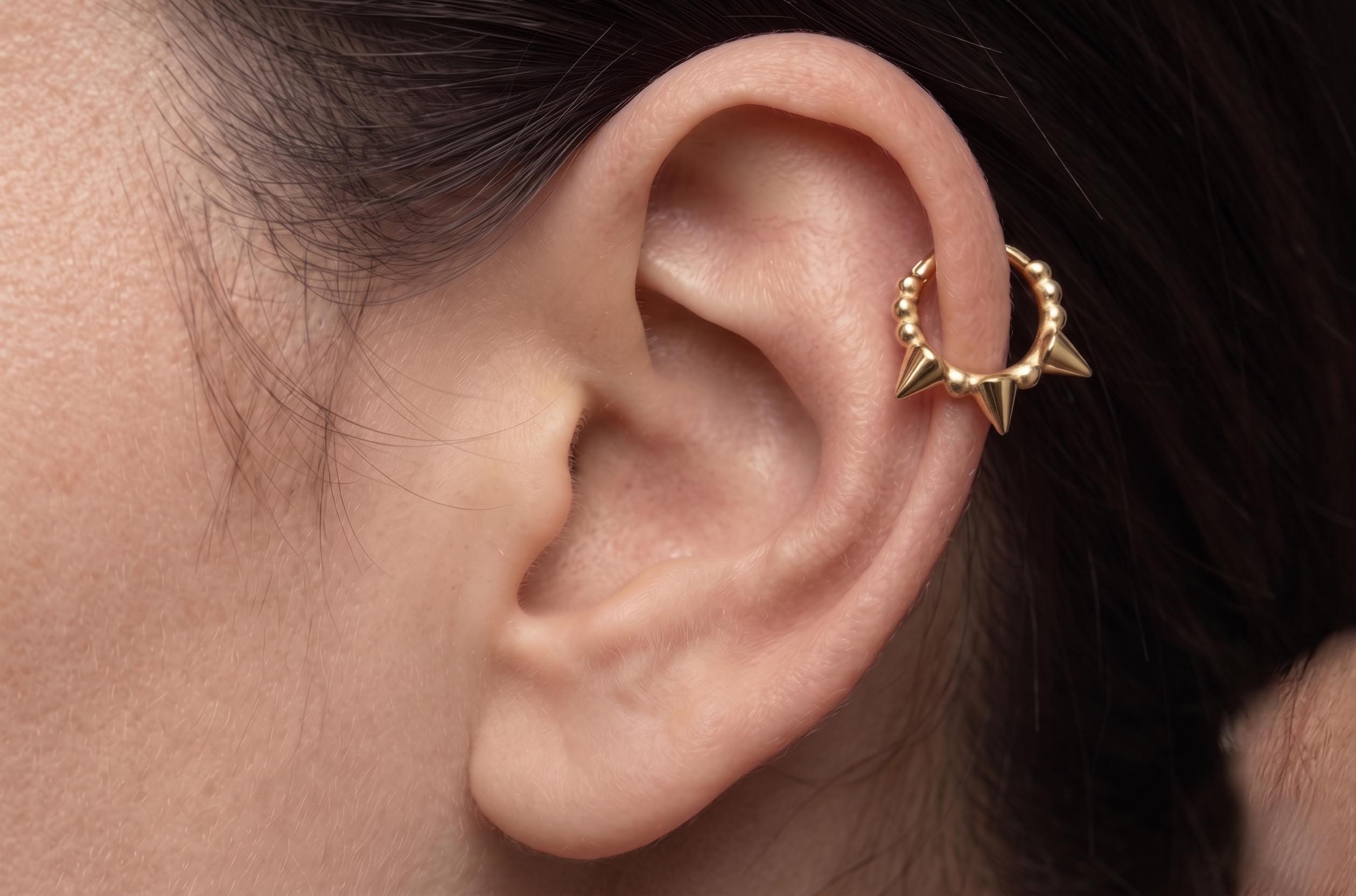 14K Solid Gold Clicker Helix Hoop - Yellow gold, Solid gold, 14k