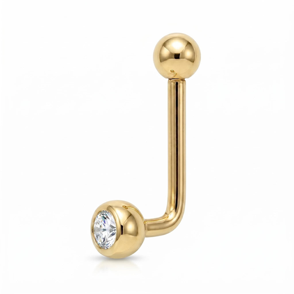 14K Solid Gold Christina Piercing - Yellow gold, Solid gold, 14k