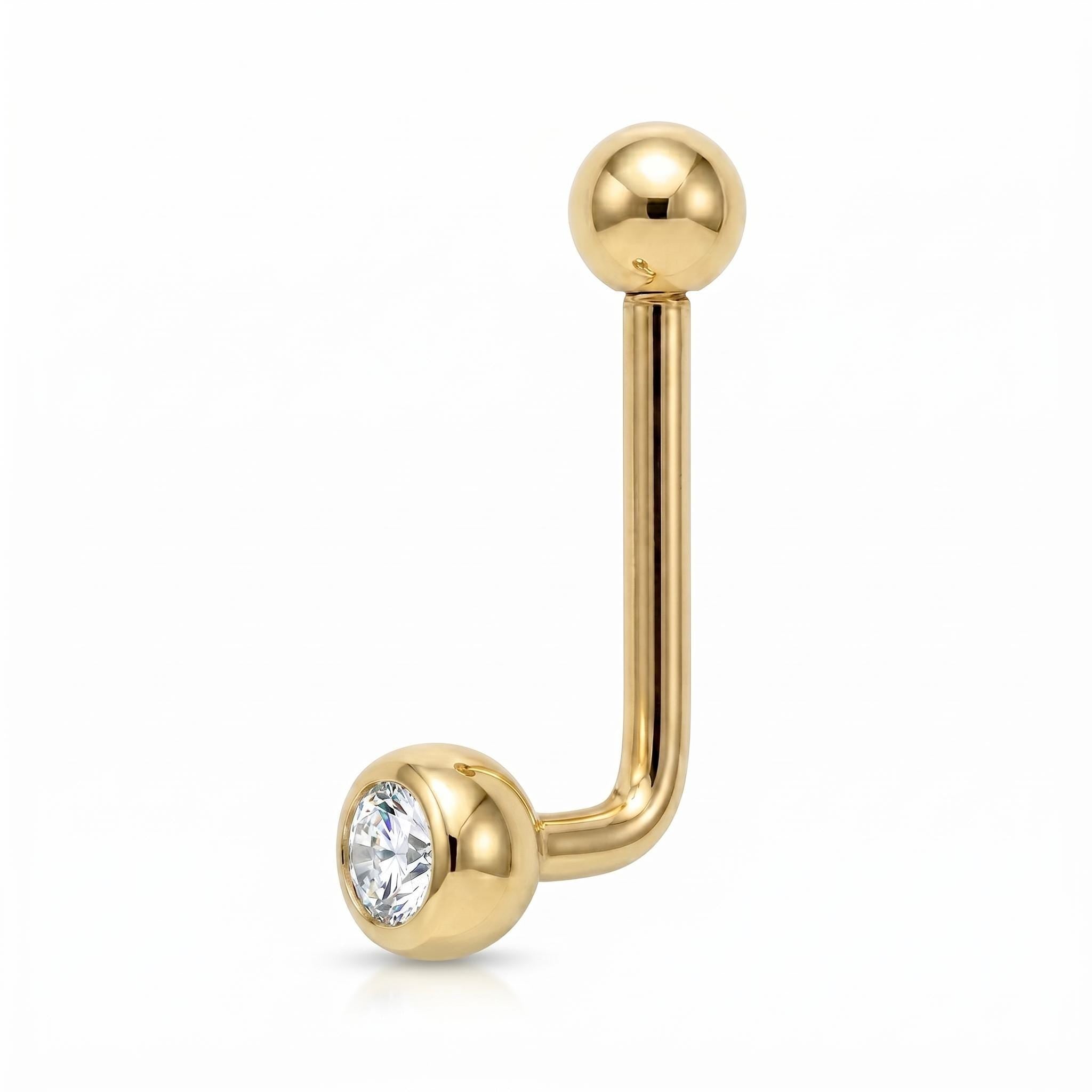14K Solid Gold Christina Piercing - Yellow gold, Solid gold, 14k