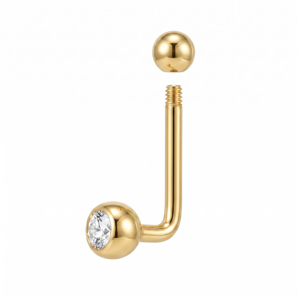 14K Solid Gold Christina Piercing - Yellow gold, Solid gold, 14k
