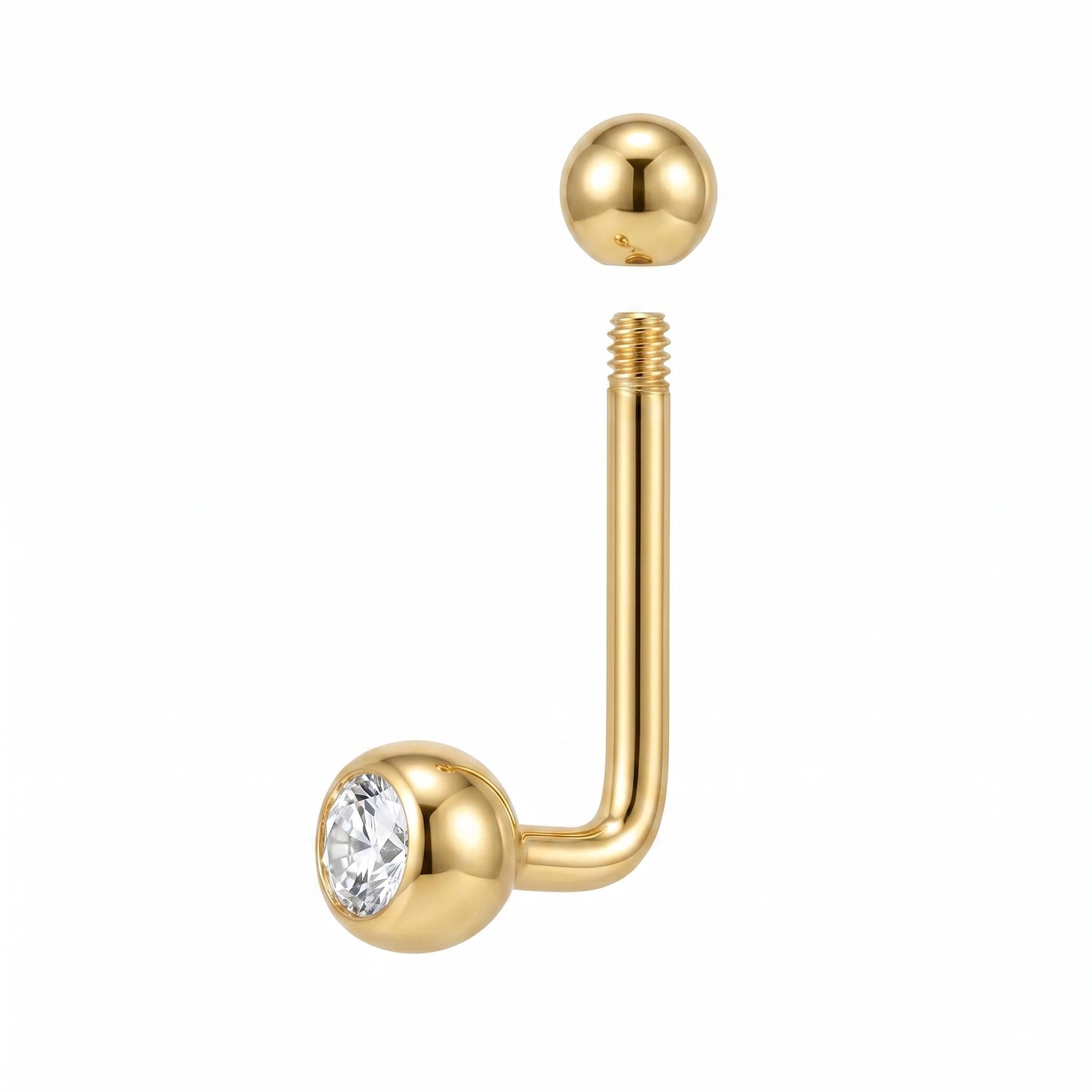 14K Solid Gold Christina Piercing - Yellow gold, Solid gold, 14k