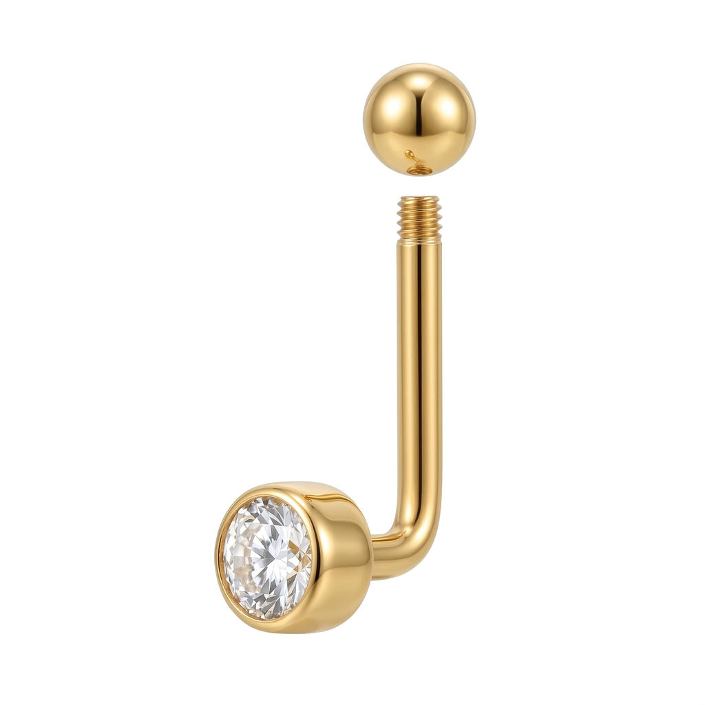 14K Solid Gold Christina Piercing - Yellow gold, Solid gold, 14k