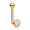 14K Solid Gold Christina Piercing - Yellow gold, Solid gold, 14k