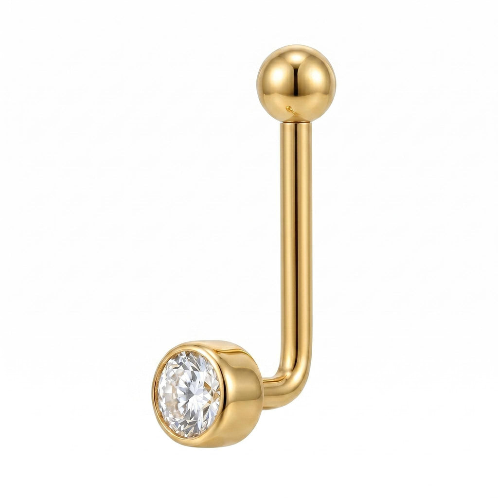 14K Solid Gold Christina Piercing - Yellow gold, Solid gold, 14k