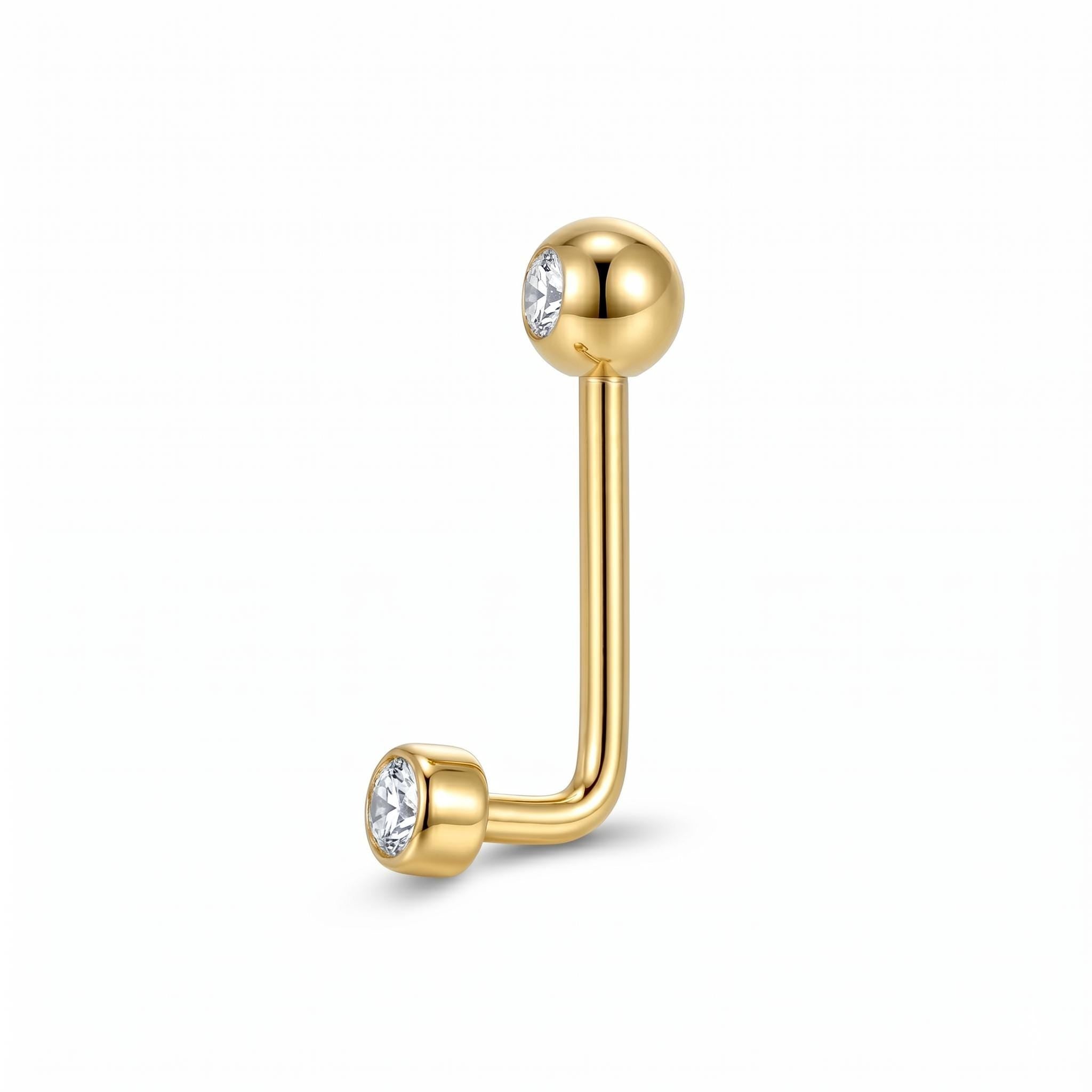 14K Solid Gold Christina Piercing - Yellow gold, Solid gold, 14k
