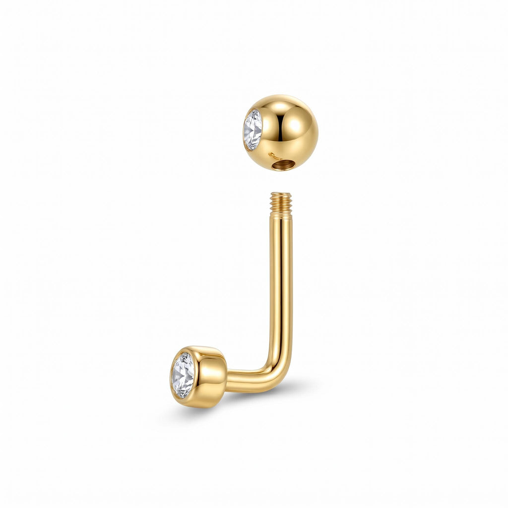 14K Solid Gold Christina Piercing - Yellow gold, Solid gold, 14k