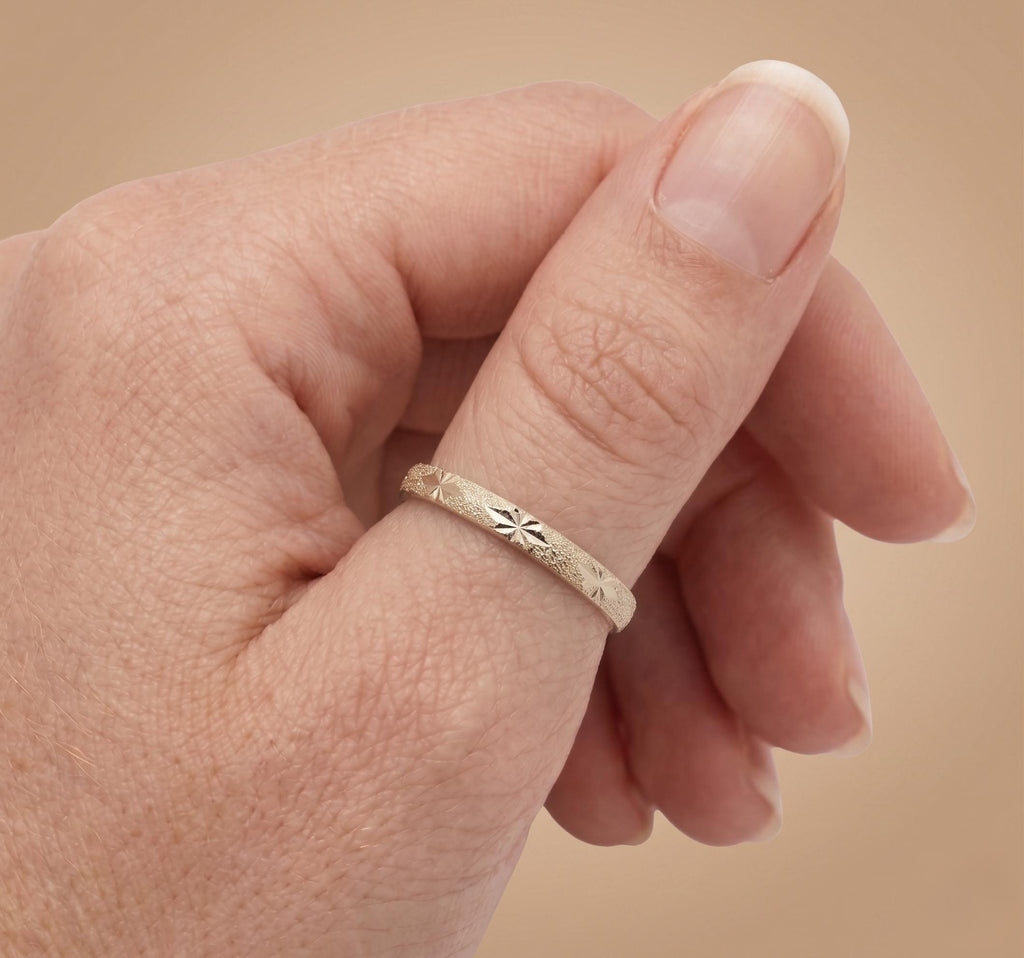 10K Solid Gold Stacking Ring - Yellow gold, Solid gold, 10k