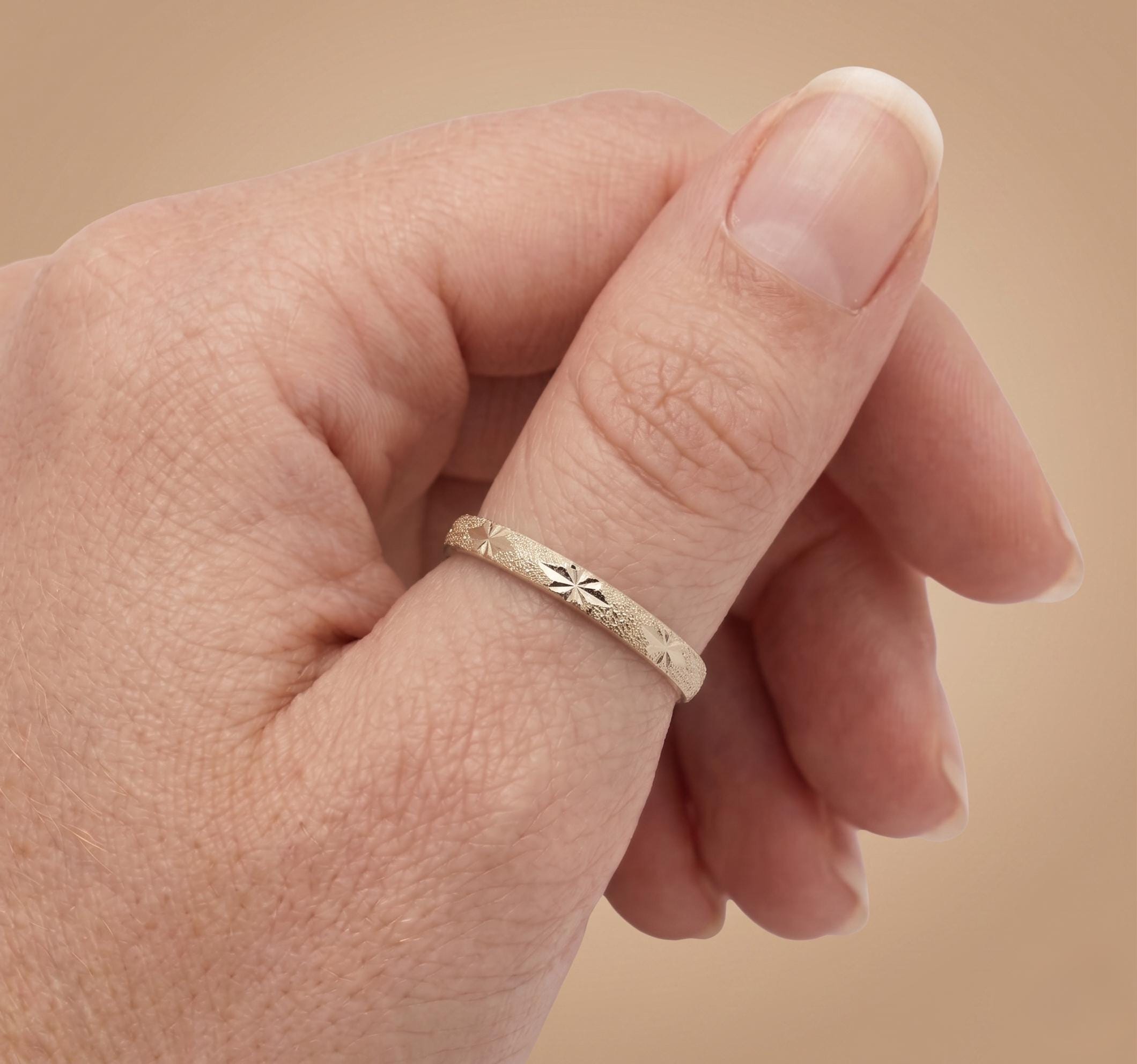 10K Solid Gold Stacking Ring - Yellow gold, Solid gold, 10k