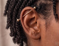 10K Solid Gold Industrial Barbell - Yellow gold, Solid gold, 10k