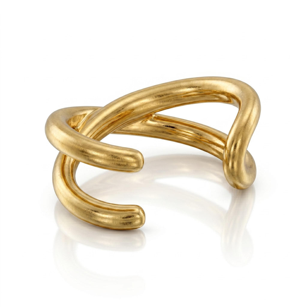14K Solid Gold Ear Cuff - Yellow gold, Solid gold, 14k