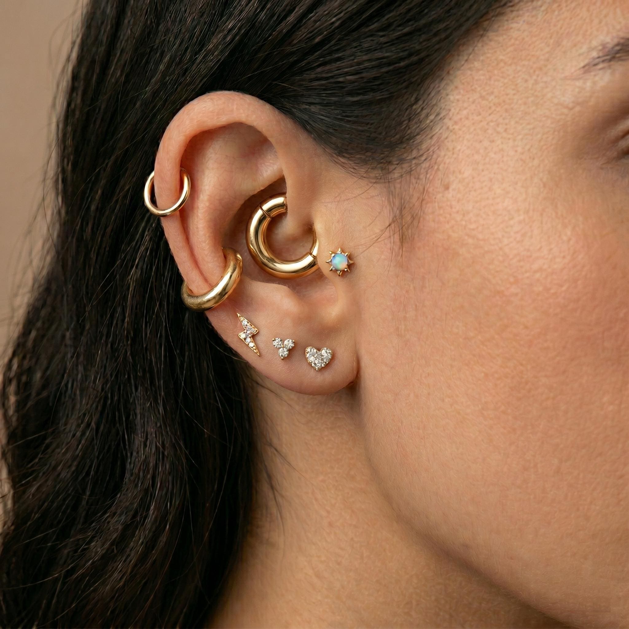 18K Solid Gold Clicker Hoop - Yellow gold, Solid gold, 18k - 18g & 8mm Diameter