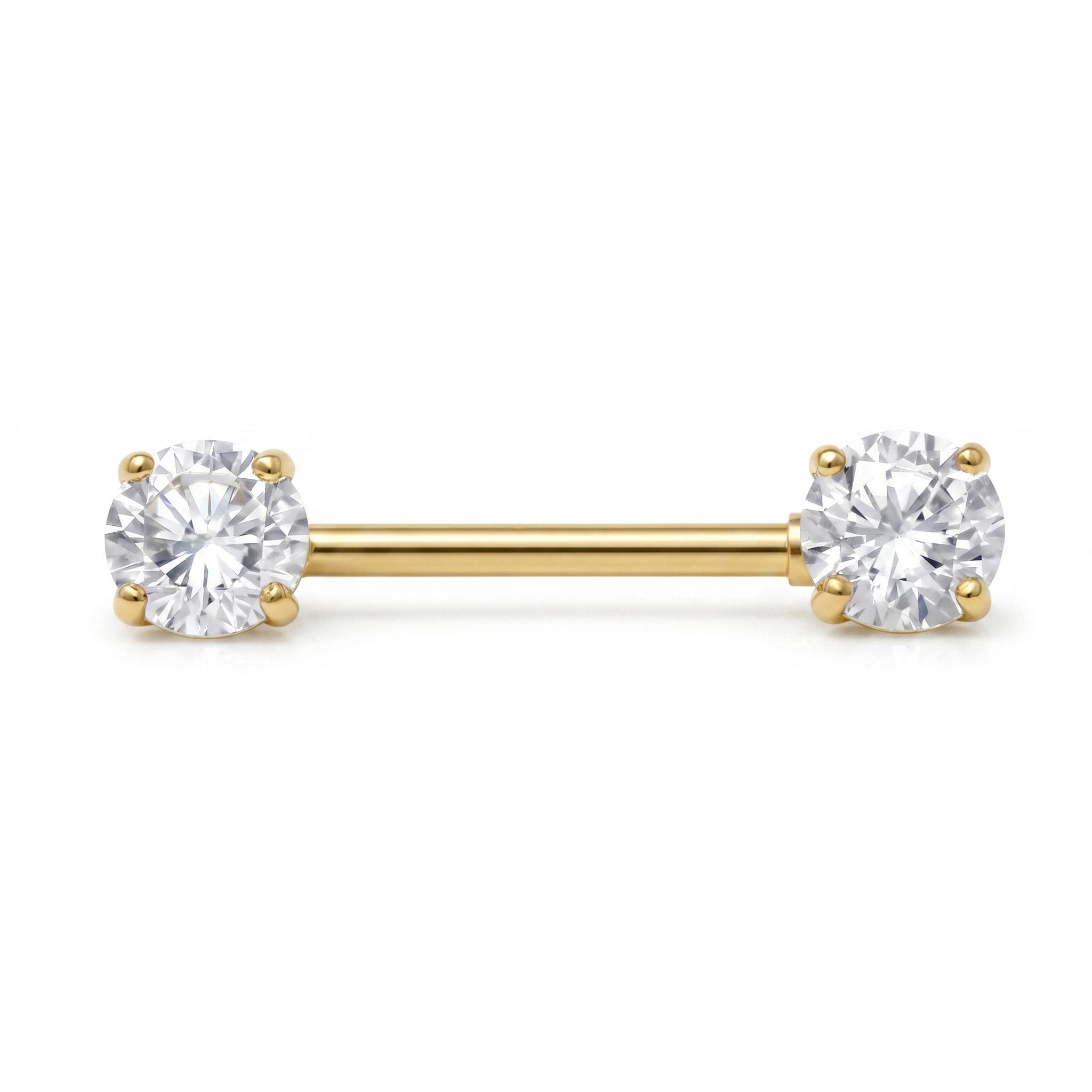 14K Solid Gold Nipple Ring - Gold, Solid gold, 14k