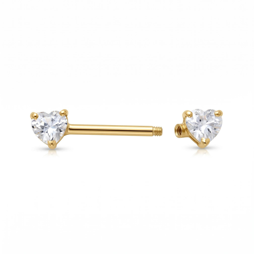 14K Solid Gold Nipple Ring - Gold, Solid gold, 14k