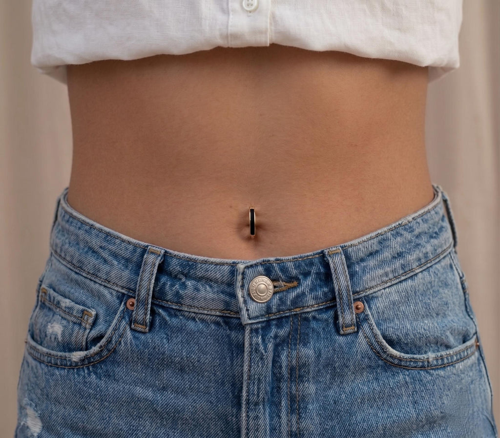 10K Solid Gold Belly Hoop - Yellow gold, Solid gold, 10k