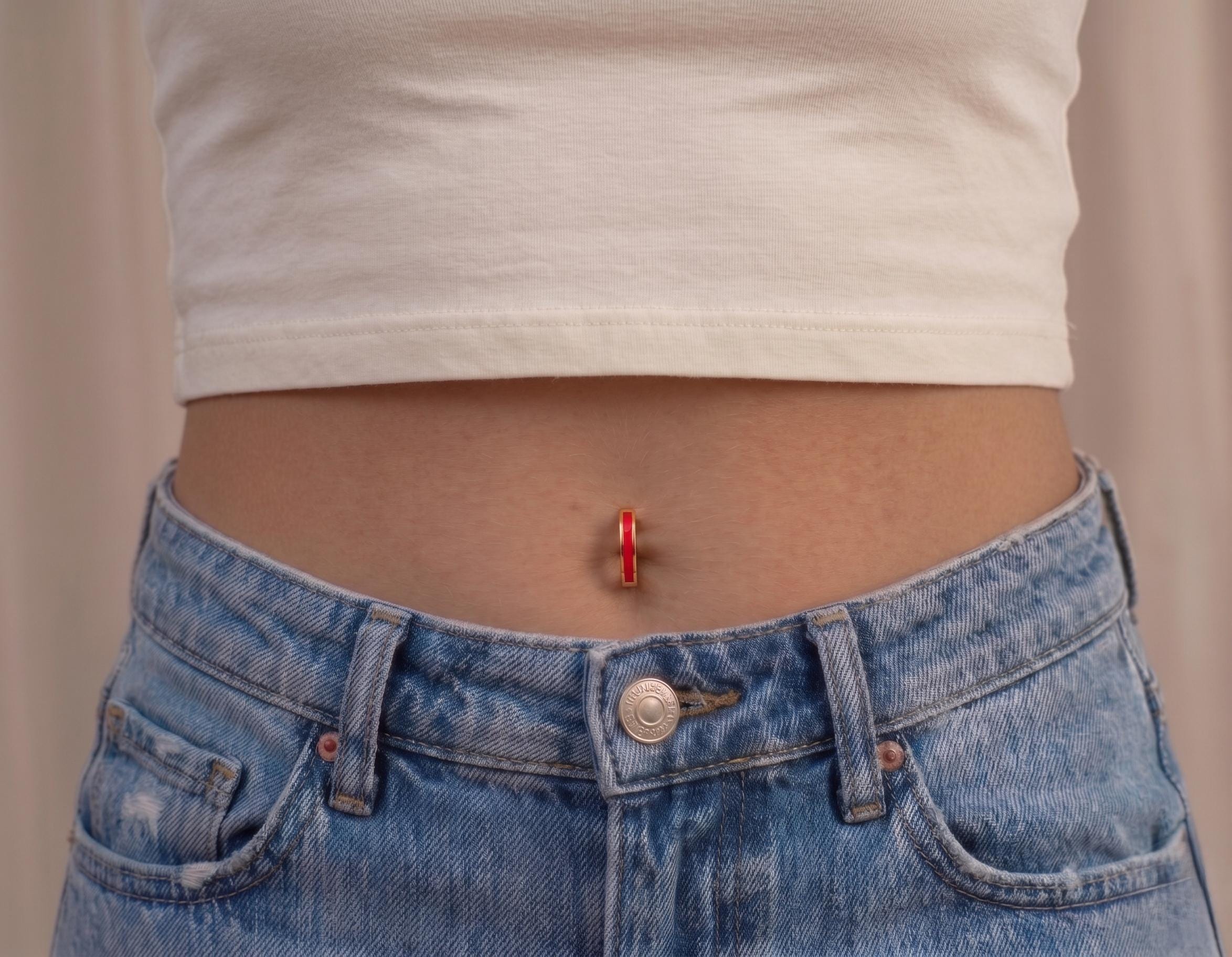 10K Solid Gold Belly Hoop - Yellow gold, Solid gold, 10k