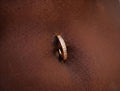 10K Solid Gold Belly Hoop - Cubic zirconia, Yellow gold, Solid gold