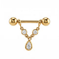 14K Solid Gold Nipple Ring - Gold, Solid gold, 14k