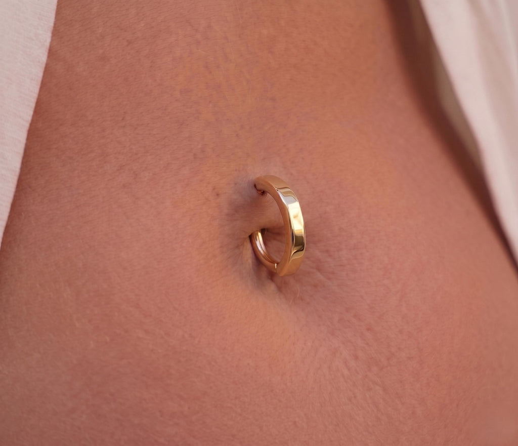 10K Solid Gold Belly Hoop - Yellow gold, Solid gold, 10k