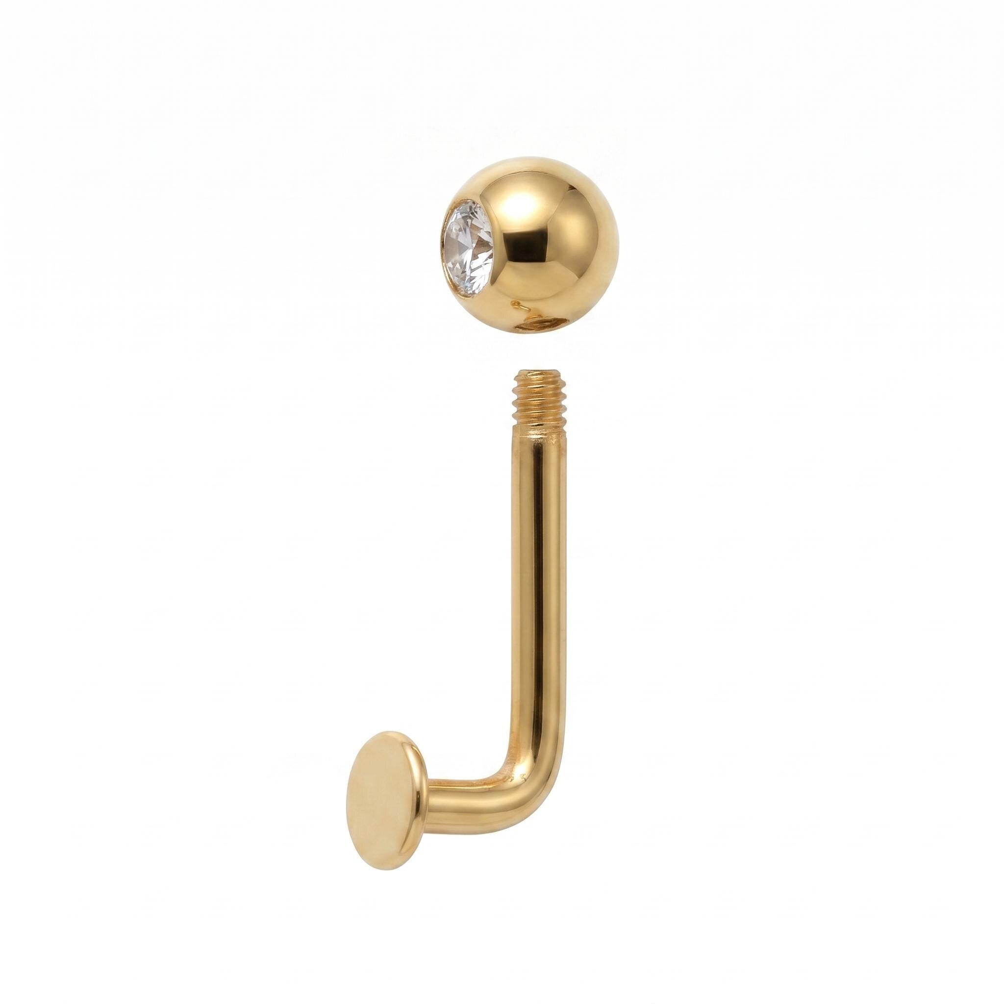 14K Solid Gold Christina Piercing - Yellow gold, Solid gold, 14k