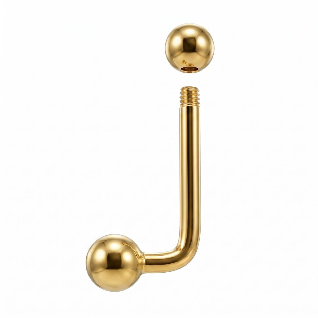 14K Solid Gold Christina Piercing - Yellow gold, Solid gold, 14k
