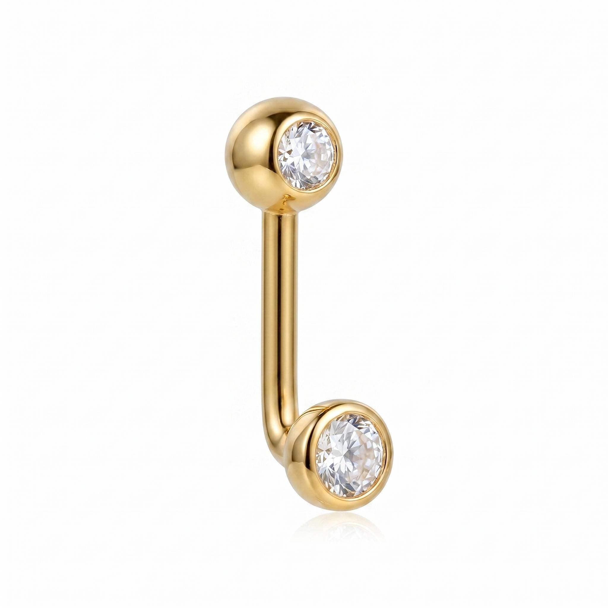 14K Solid Gold Christina Piercing - Yellow gold, Solid gold, 14k