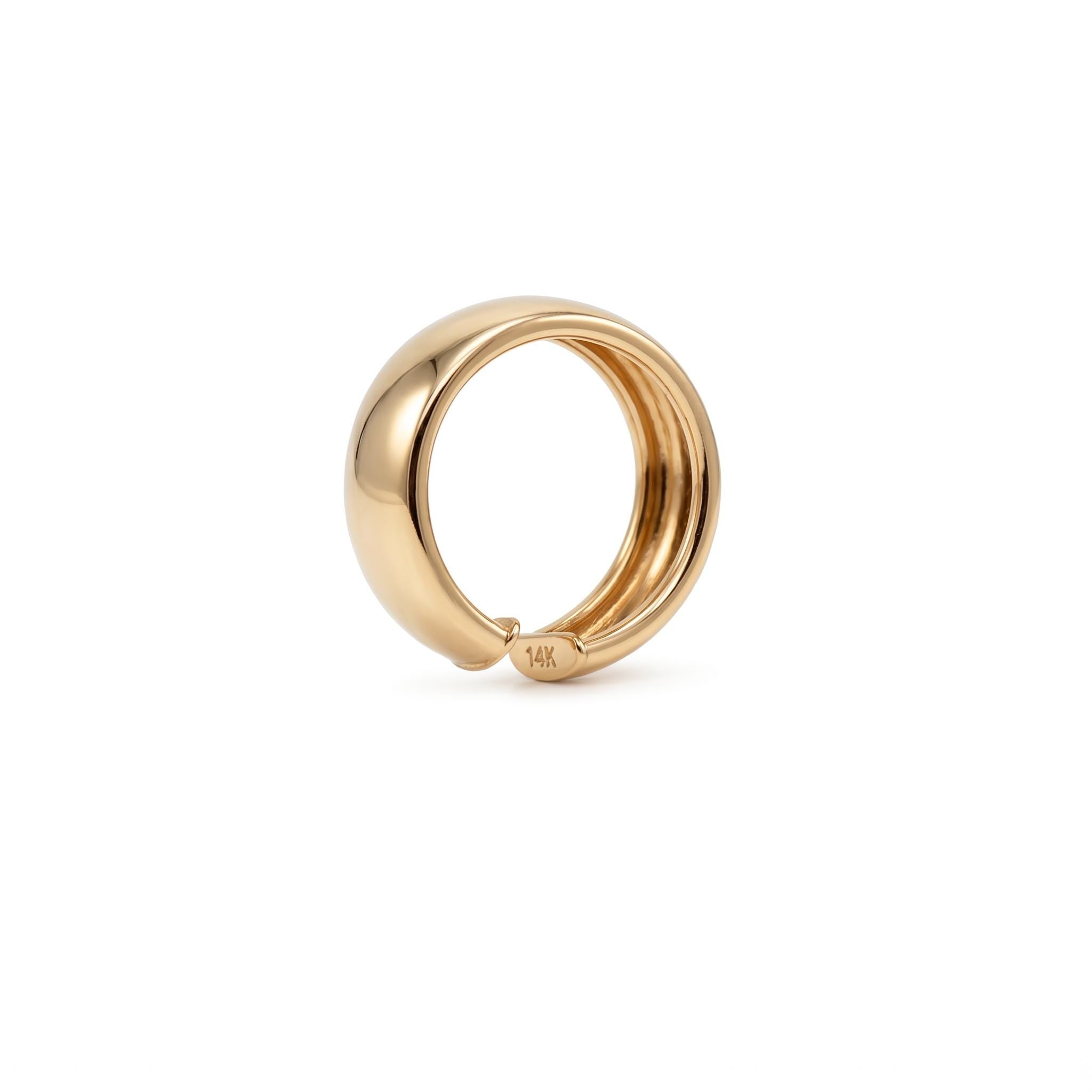 14K Solid Gold Ear Cuff - White gold, Yellow gold, Solid gold