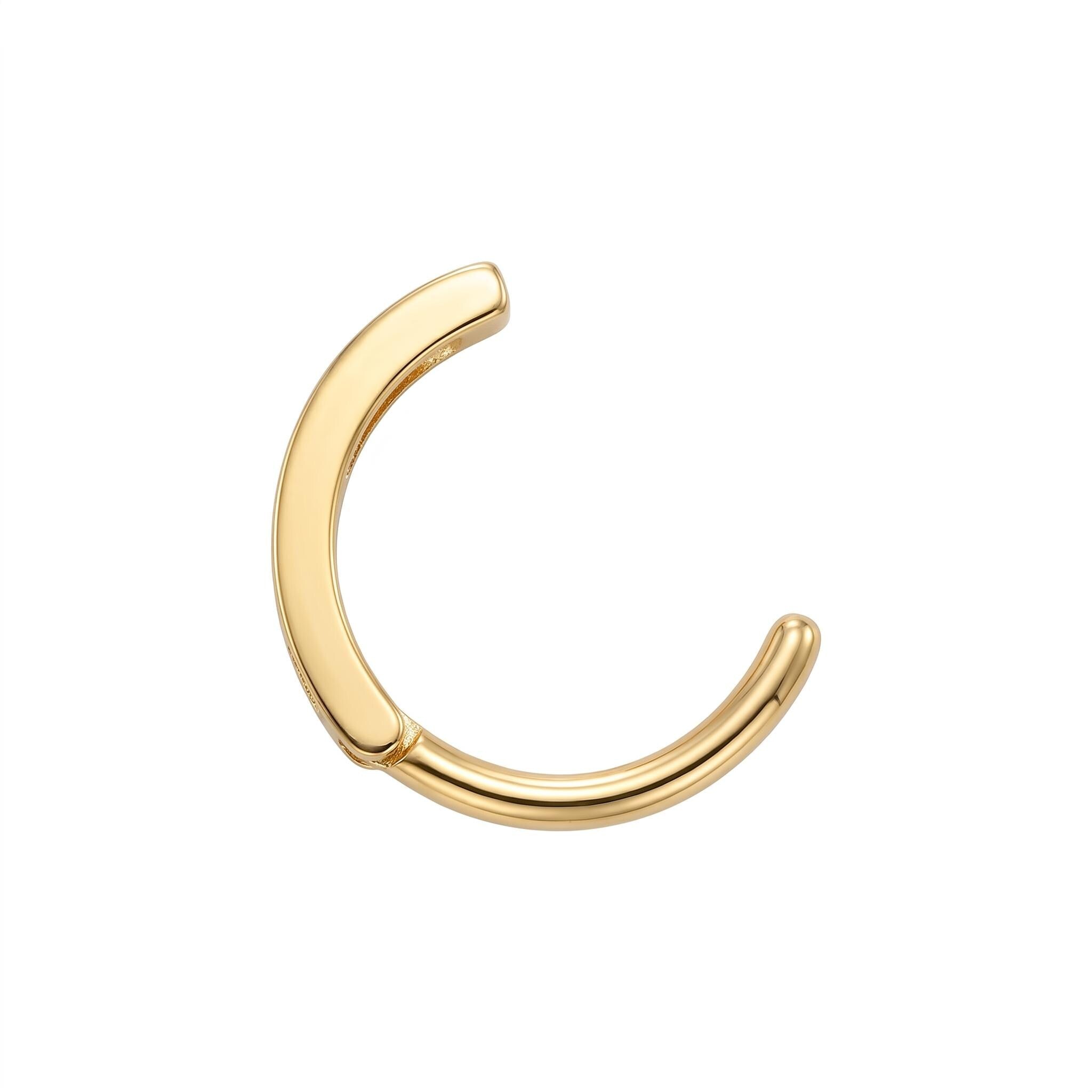 10K Solid Gold Belly Hoop - Cubic zirconia, Yellow gold, Solid gold