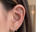 10K Solid Gold Snake Cartilage - Cubic zirconia, Yellow gold, Solid gold