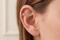 14K Solid Gold Flower Cartilage | Internally Threaded Flower Cartilage | CZ Cartilage Piercing Jewelry | Helix Tragus Stud | Flower Helix