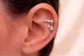 14K Solid Gold Dangling Cartilage | Internally Threaded Cascading Cartilage | CZ Cartilage Piercing Jewelry | Helix Tragus Stud
