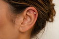 14K Solid Gold Ribbon Cartilage | Internally Threaded Ribbon Cartilage | CZ Cartilage Piercing Jewelry | Helix Tragus Stud | Ribbon Helix