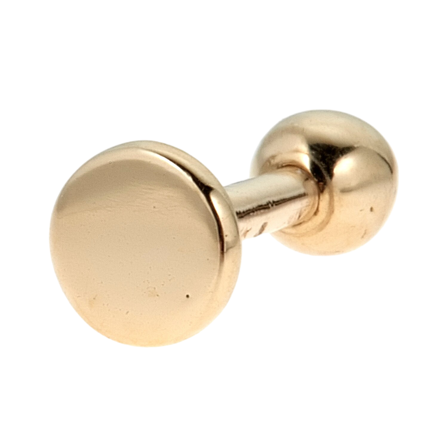 10K Solid Gold Cartilage Earring With Flat Disc Back