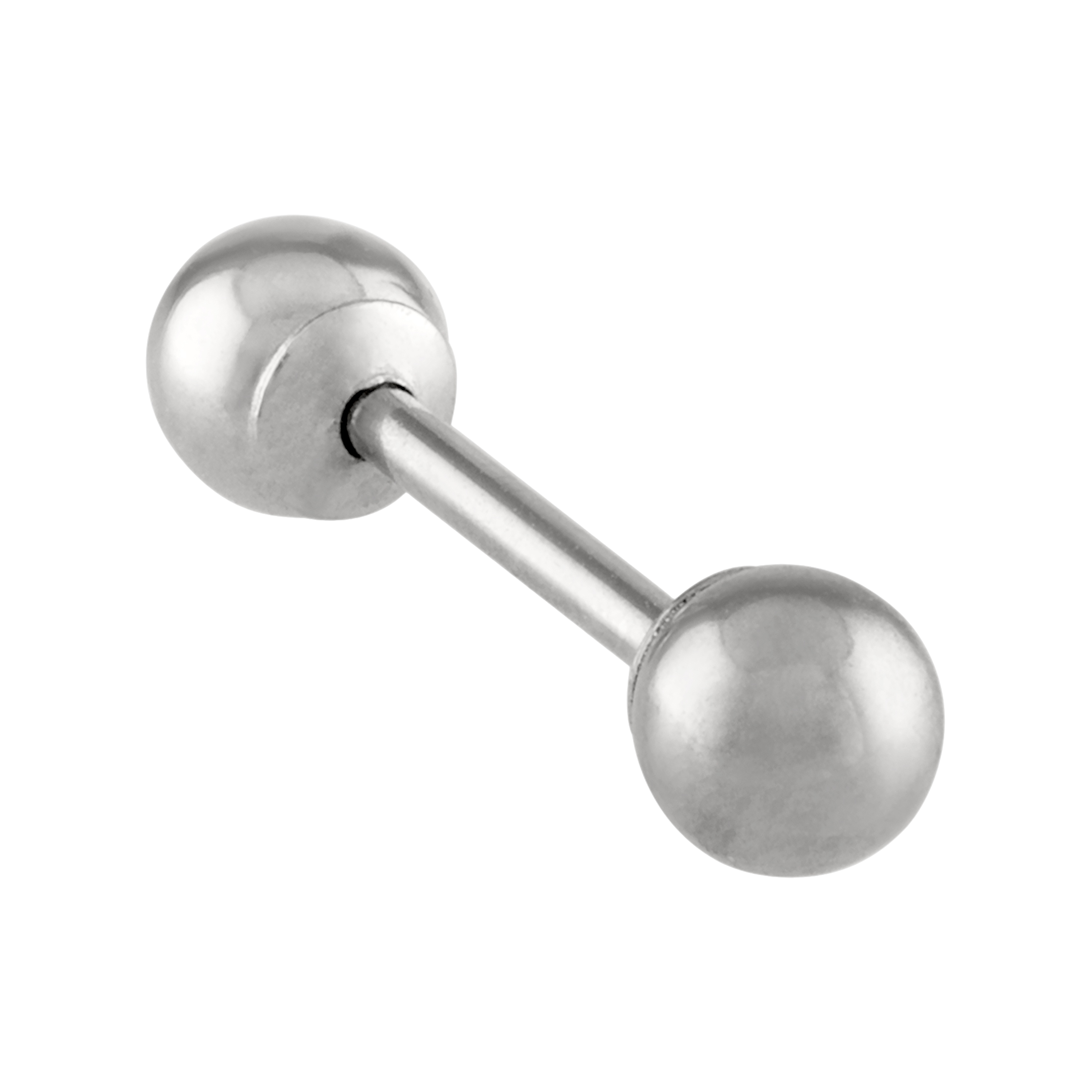 10K Solid White Gold 15mm Industrial Barbell