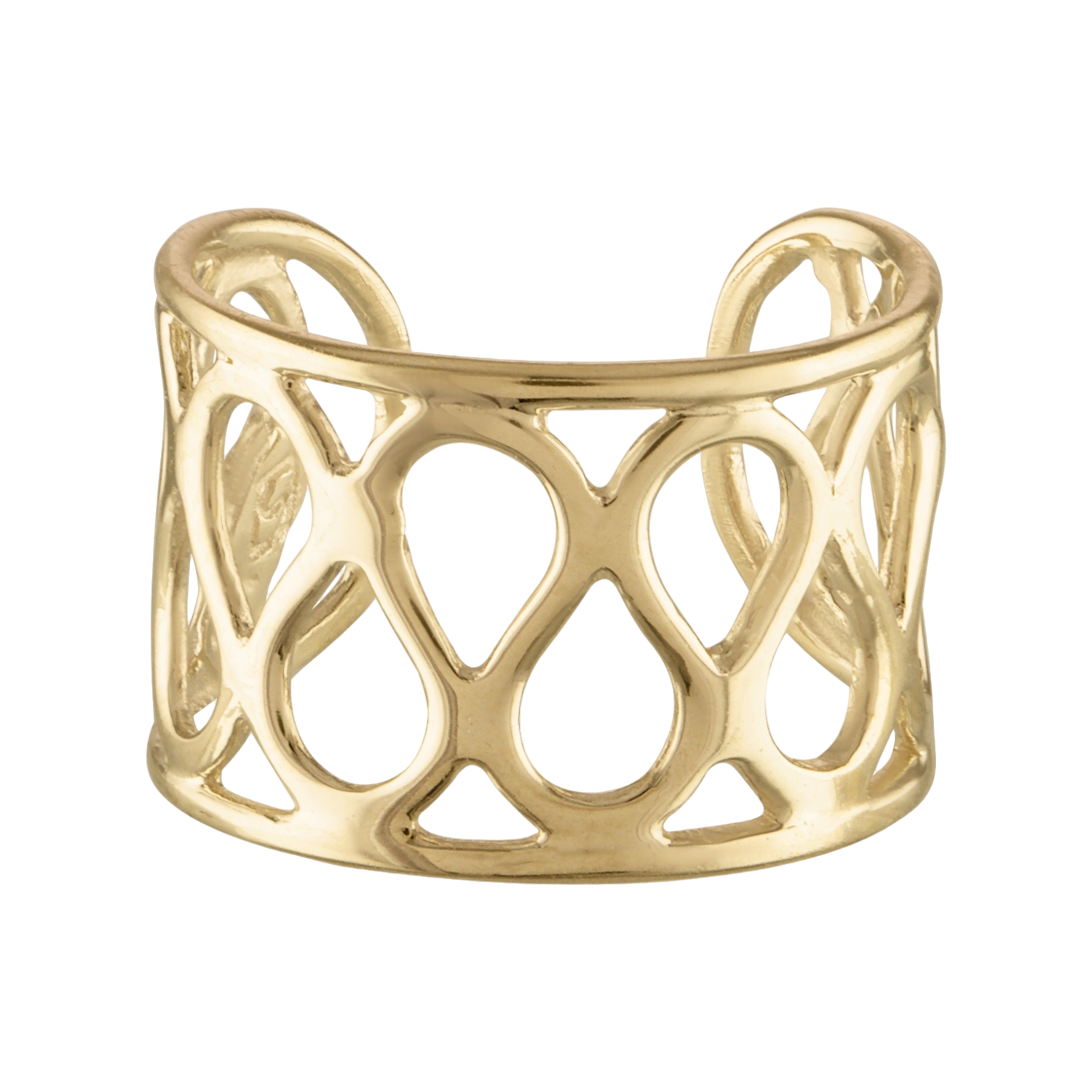 10K Solid Yellow Gold Ear Cuff In a Infinity Design