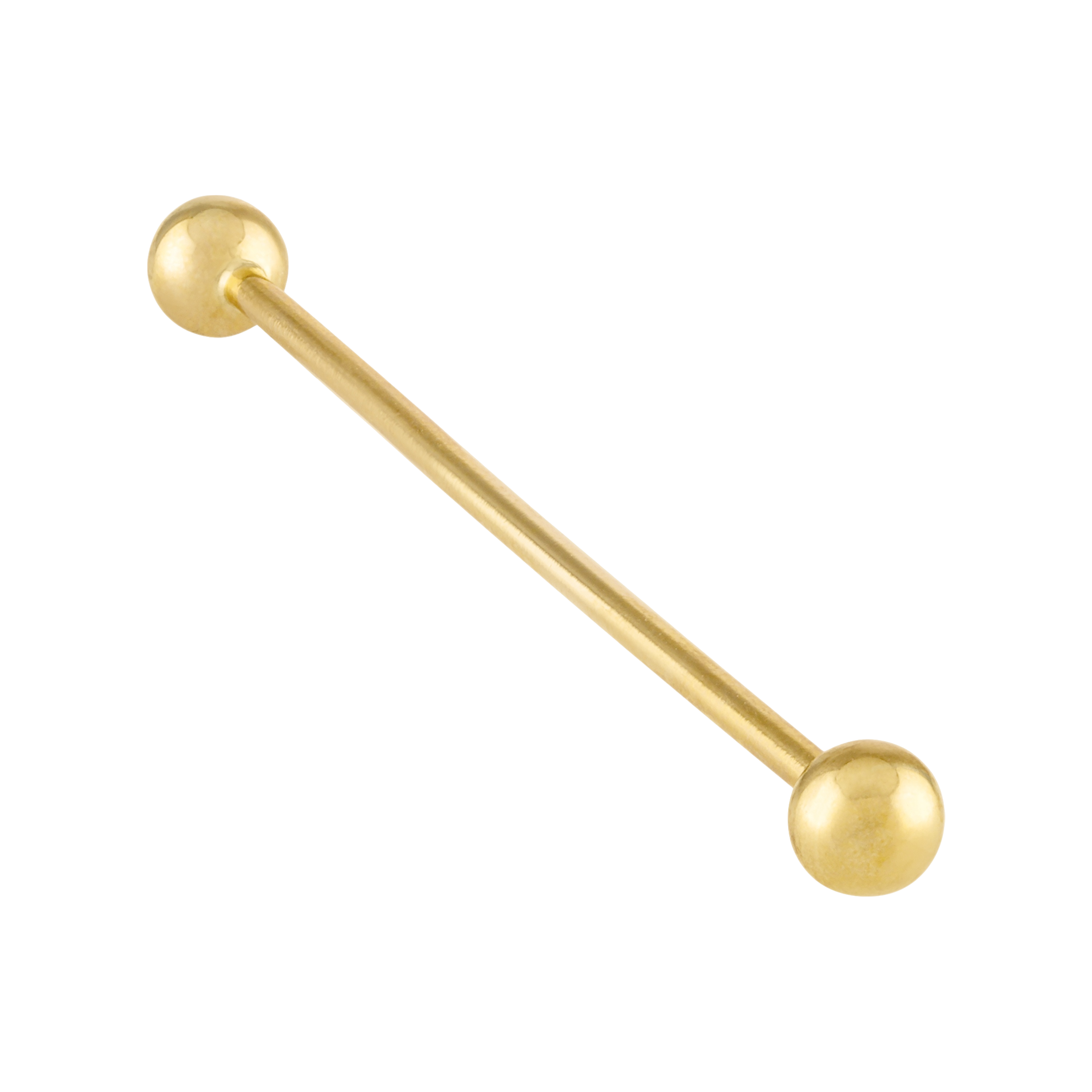 10K Solid Gold 61mm Industrial Barbell