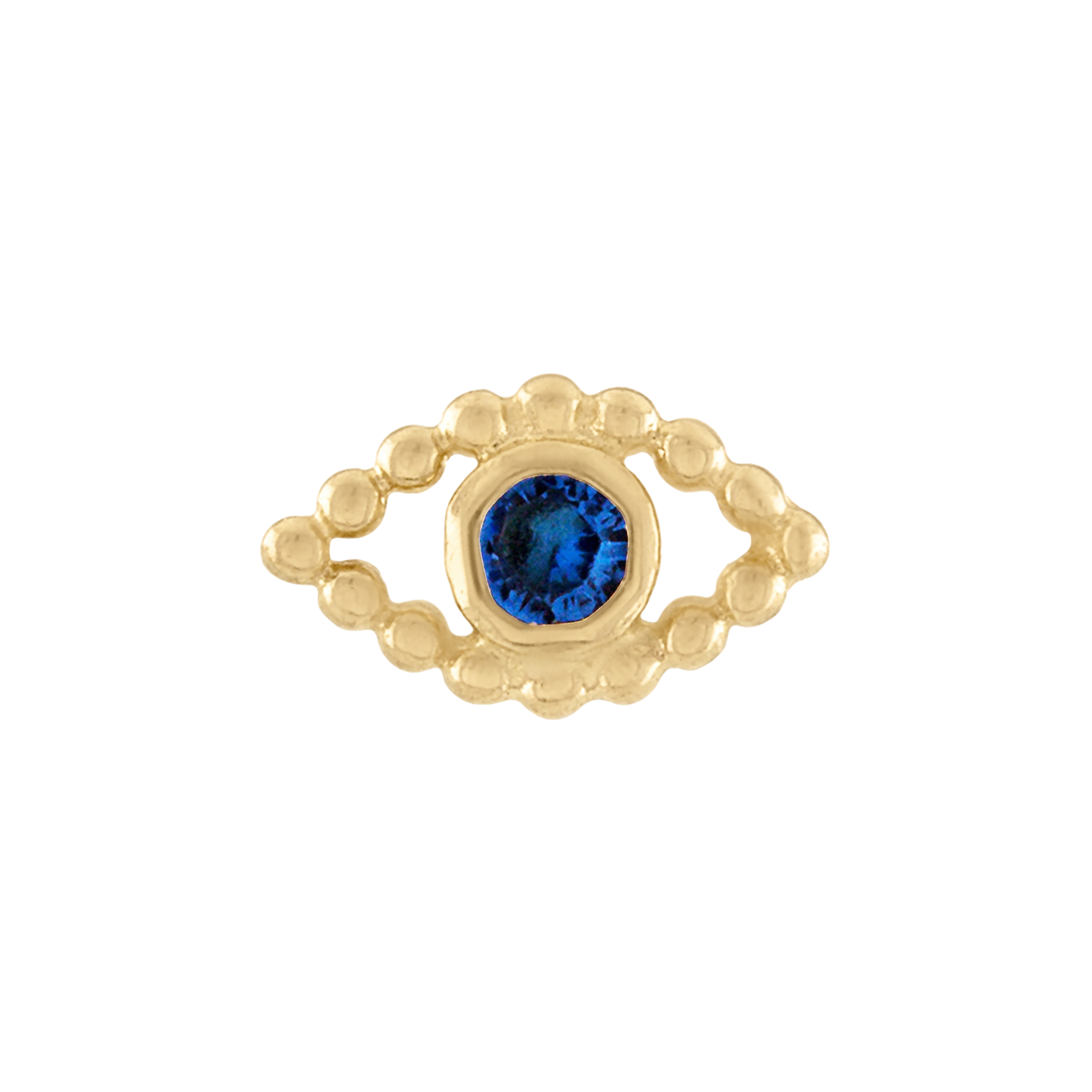 10K Solid Gold Cartilage with CZ in an Evil Eye design