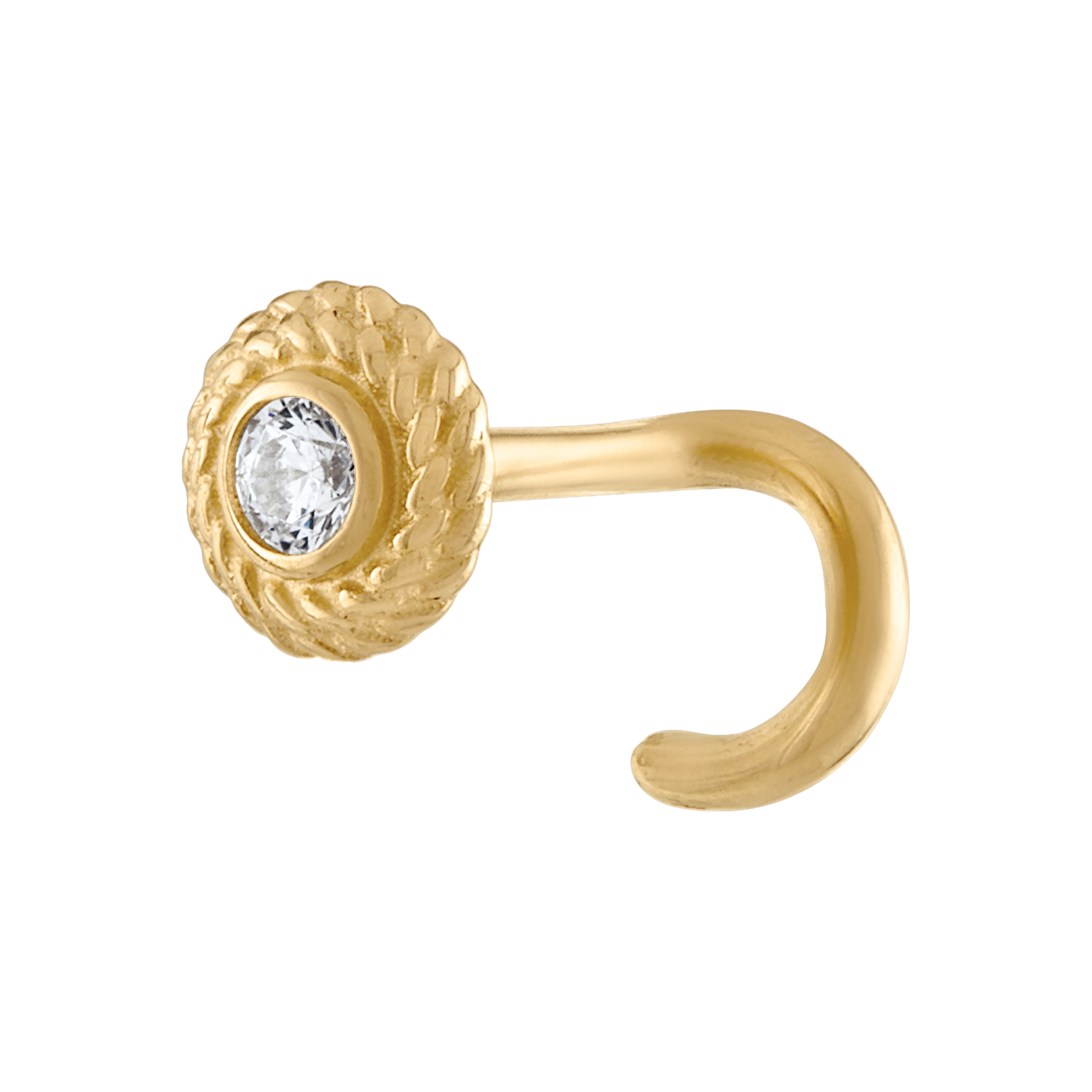 14K Solid Gold Nose Ring (Multiple Colors Available)