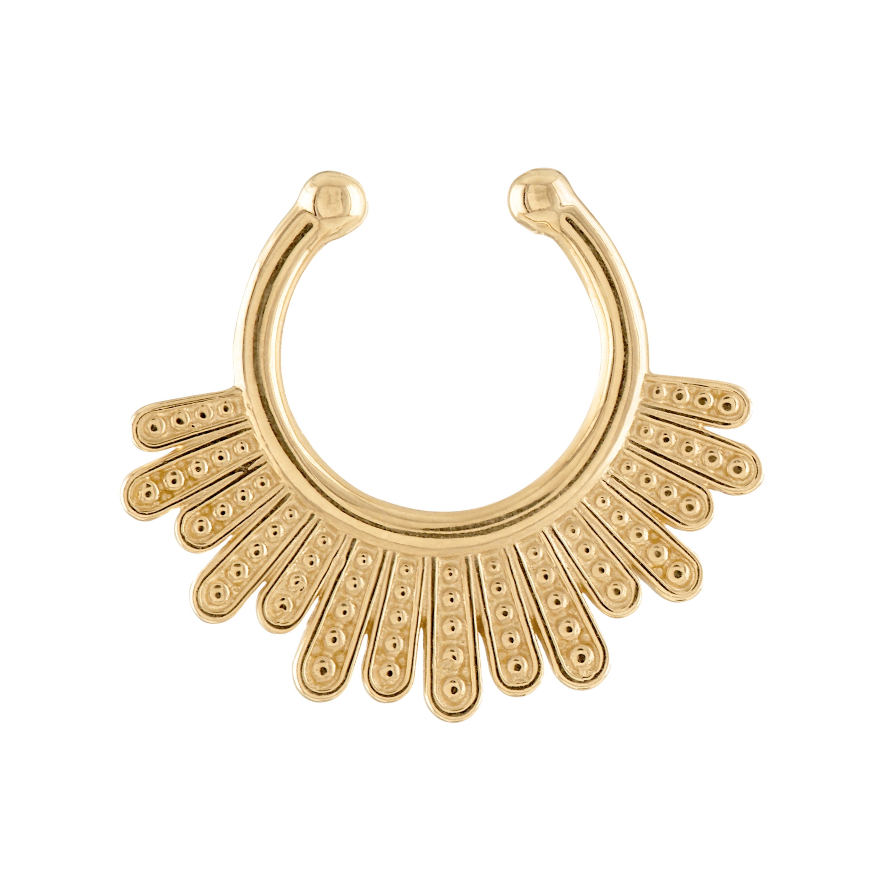 14K Solid Gold Faux Septum