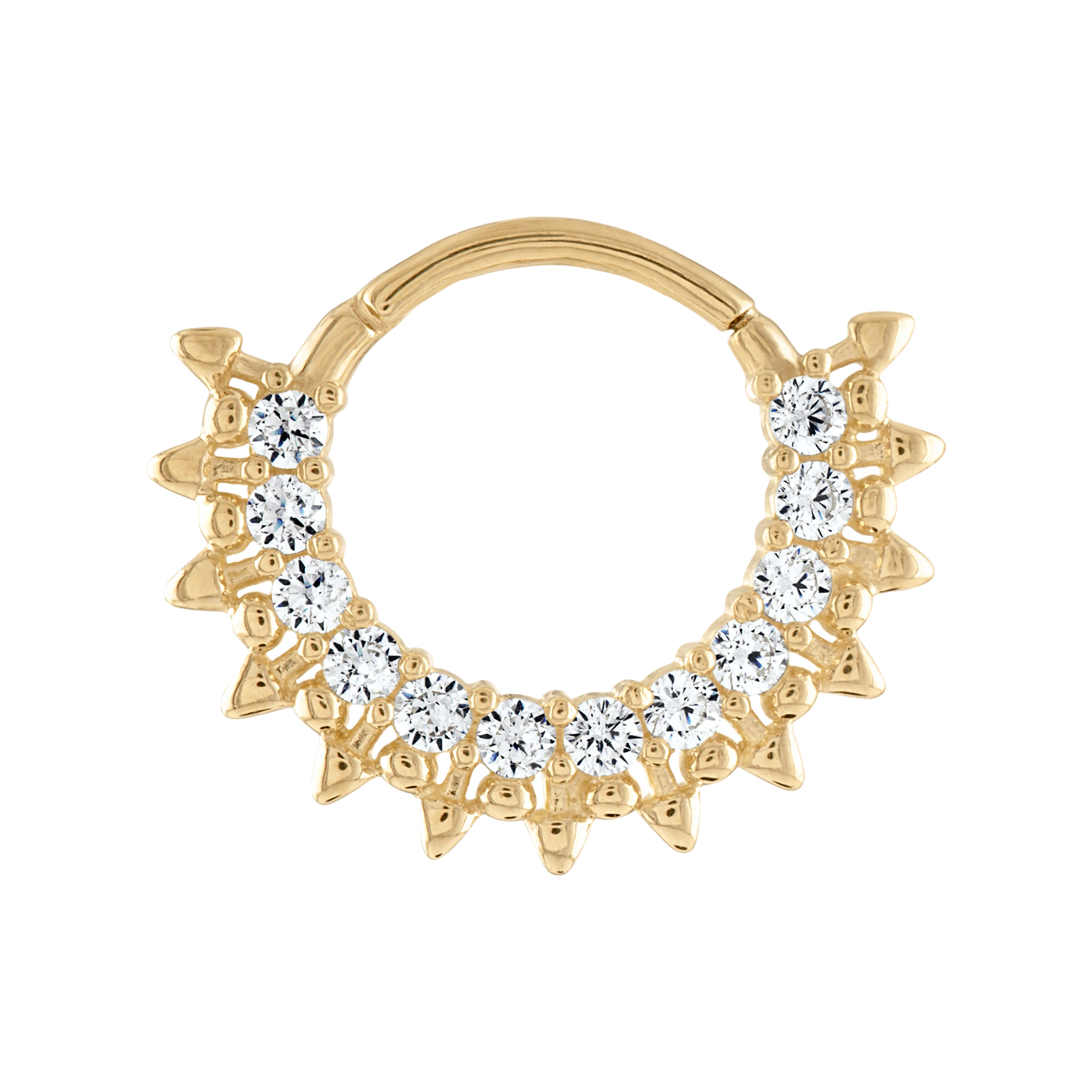 10K Solid Gold Septum Clicker With CZ