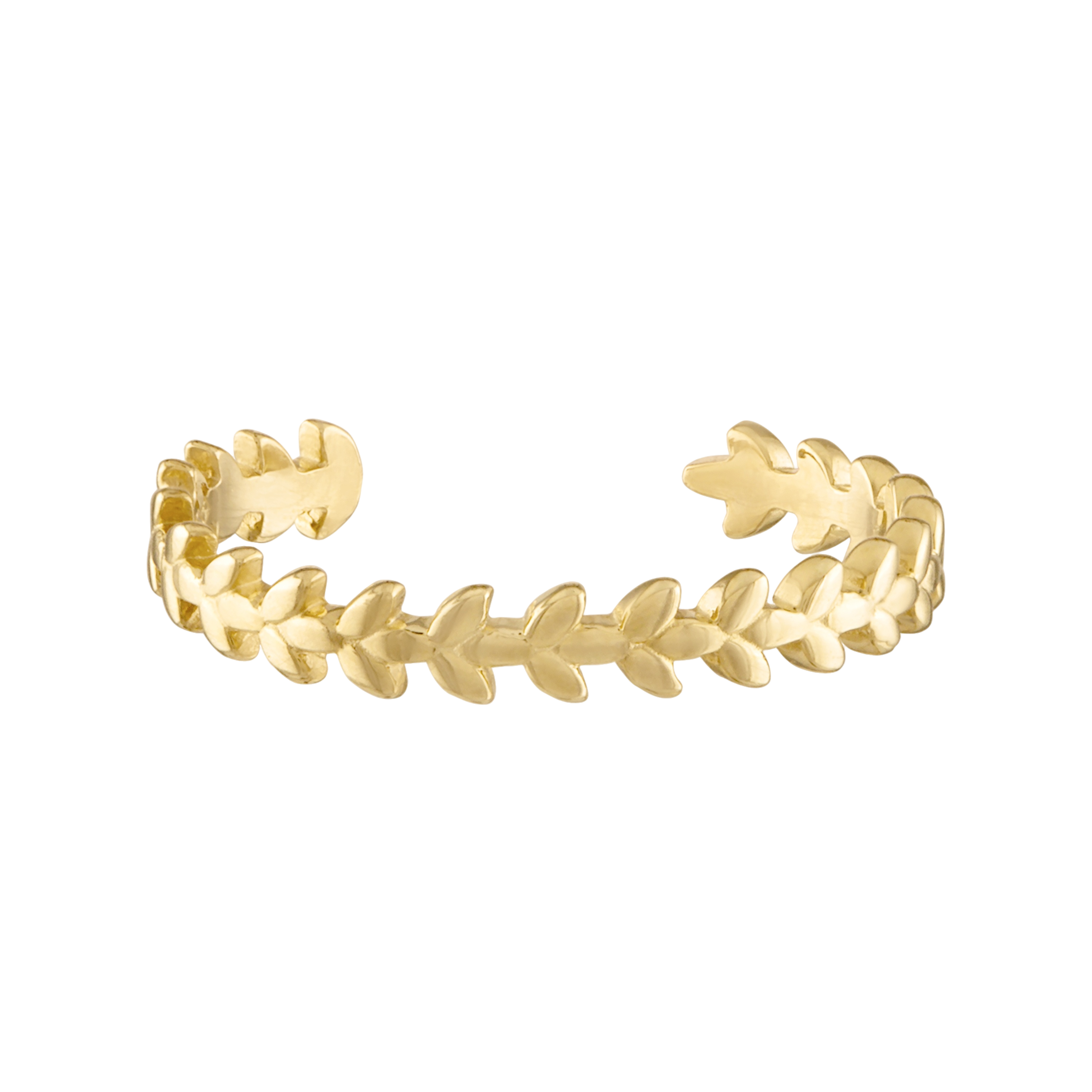 10K Solid Gold Toe-Ring in Leaves Design