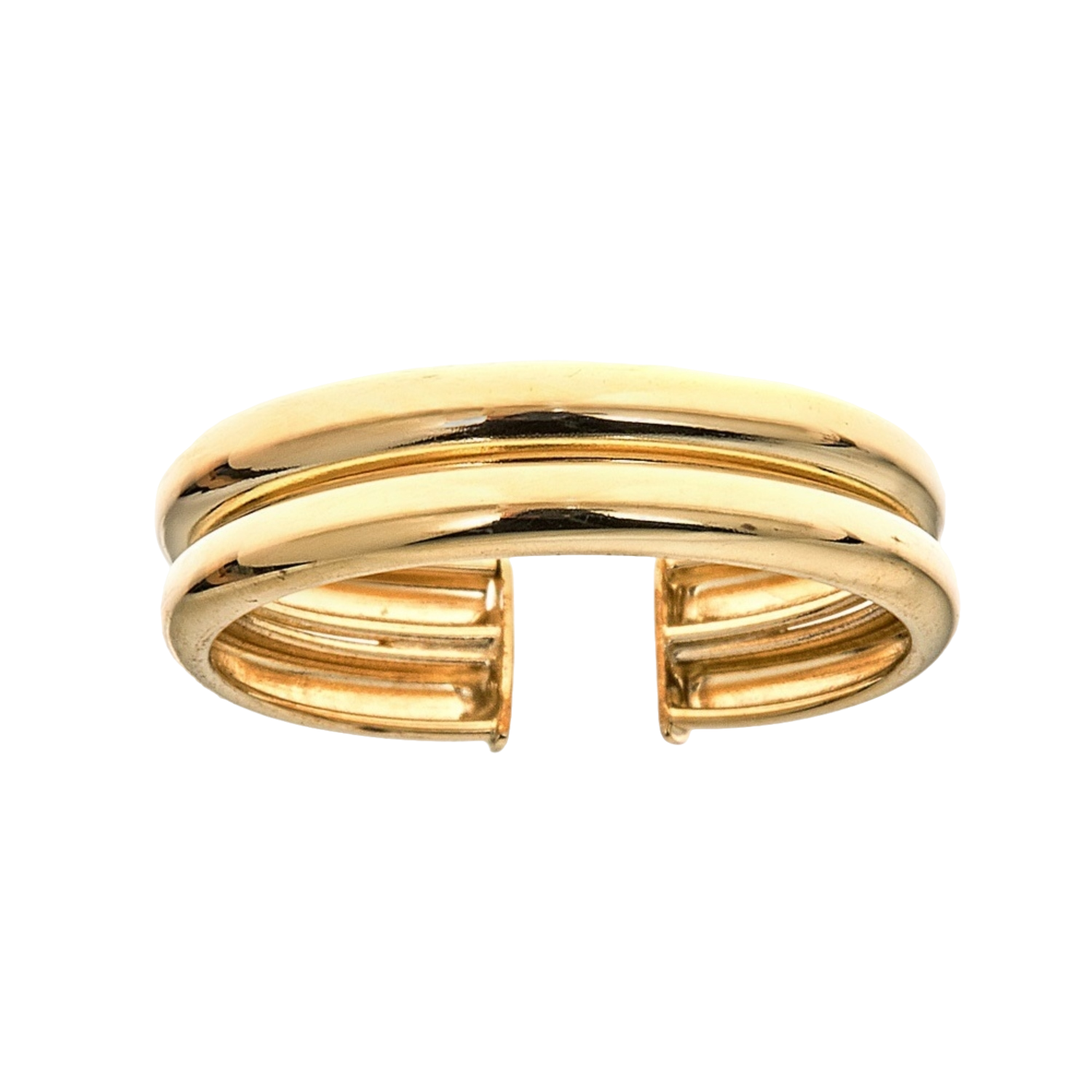 14K Solid Gold Adjustable Toe Ring in a Double-lined design