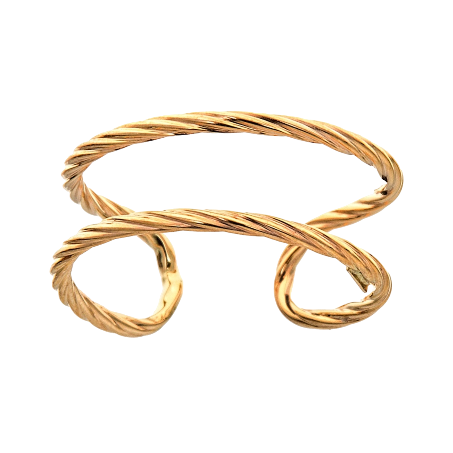 10K Yellow Gold Rope-Shaped Adjustable Toe Ring